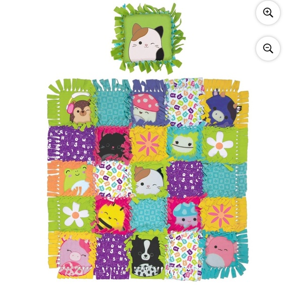 Squishmallows Pattern No-Sew Blanket & Pillow Tween DIY Craft Kit, Limited- NWT - Picture 3 of 11